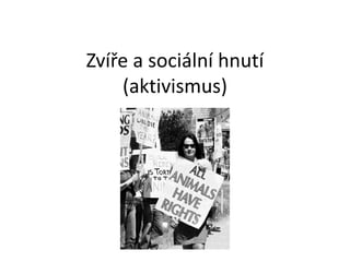 Zvíře a sociální hnutí
(aktivismus)
 
