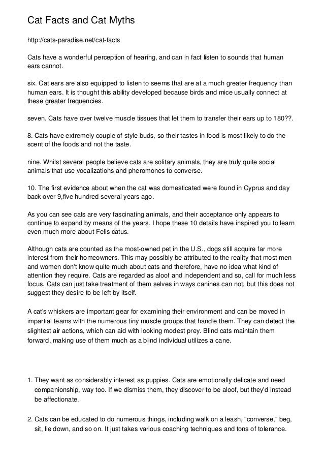 Cat Facts and Cat Myths