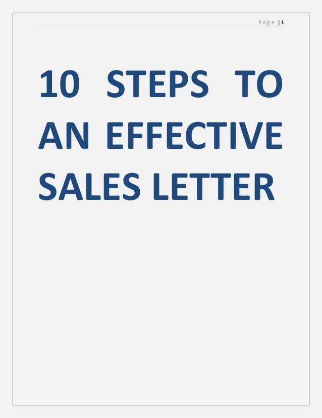 How to write an effective sales letter