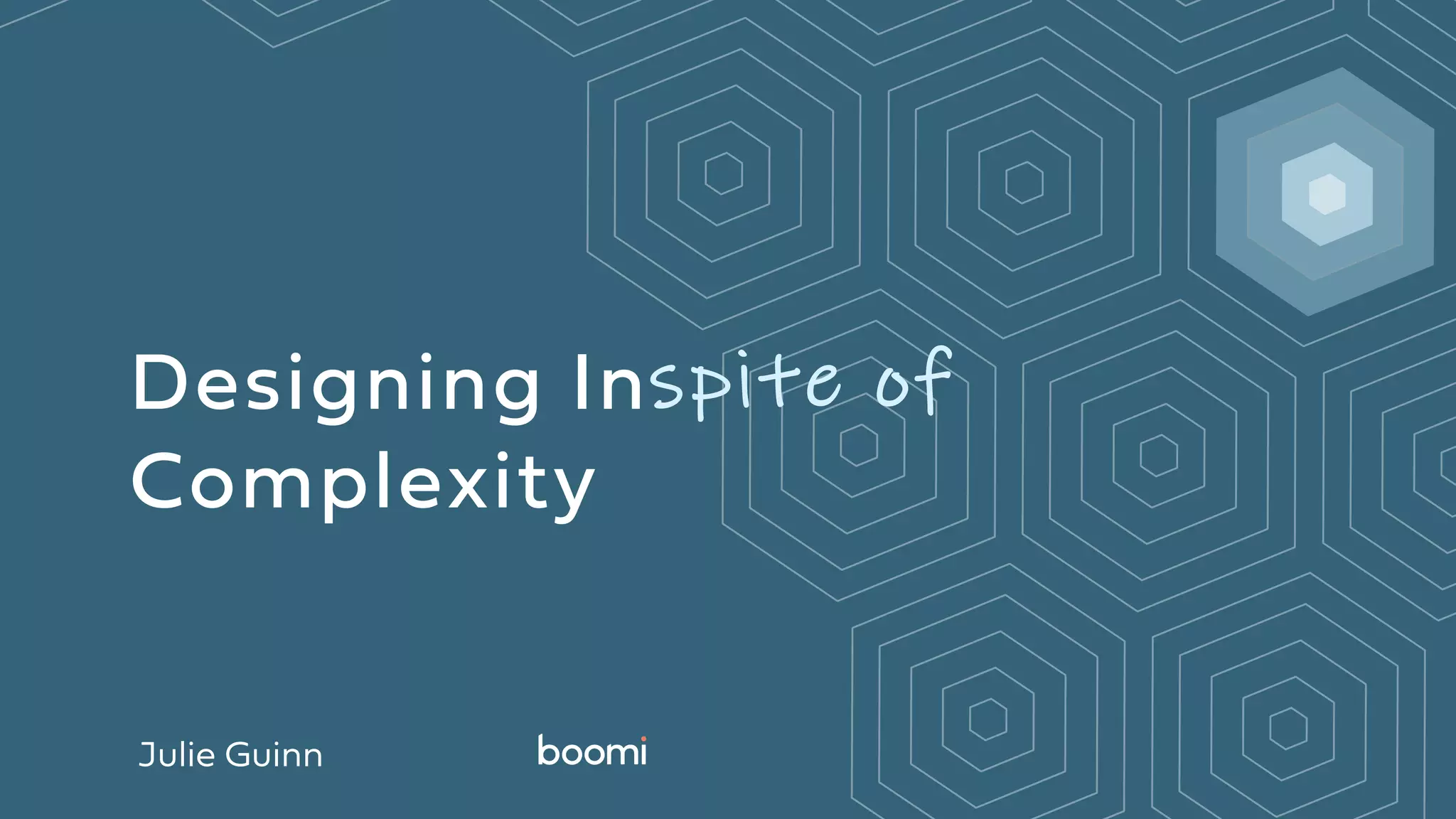 Designing In
Complexity
Julie Guinn
spite of
 