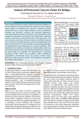Analysis of Prestressed Concrete Girder for Bridges | PDF