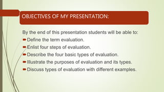Types of Evaluation | PPTX
