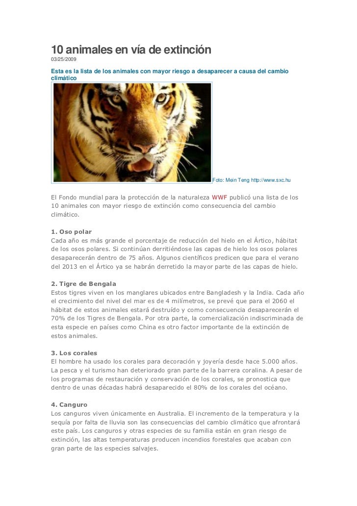 10 animales en vía de extinción