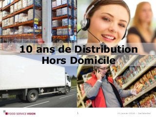 21 janvier 2016 – Confidentiel
10 ans de Distribution
Hors Domicile
1
 