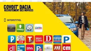 MARS AVRIL MAI JUIN JUILLET AOUT SEPT OCT NOV DECMARS AVRIL MAI JUIN JUILLET AOUT SEPT OCT NOV DEC
COVOIT’ DACIARECRUTEMENT DES NOVICES
INTERSTITIEL
 
