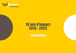 10 ans d’impact
2013 - 2023
24/04/2023
 
