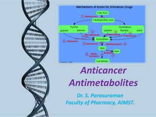 Anticancer
Antimetabolites
Dr. S. Parasuraman
Faculty of Pharmacy, AIMST.

 