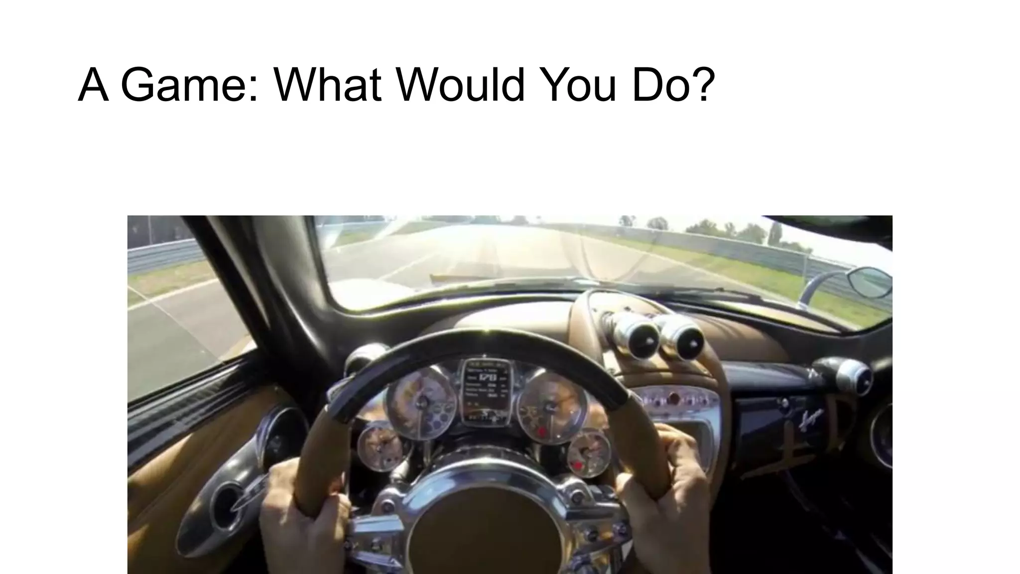 A Game: What Would You Do?

 