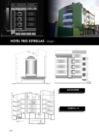 HOTEL TRES ESTRELLAS   Jauja -
Junín




                                          ELEVACIONES




                                          CORTE A – A




        124
 