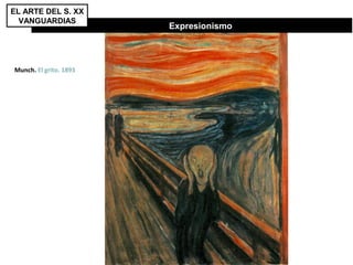Expresionismo
EL ARTE DEL S. XX
VANGUARDIAS
Munch. El grito. 1893
 