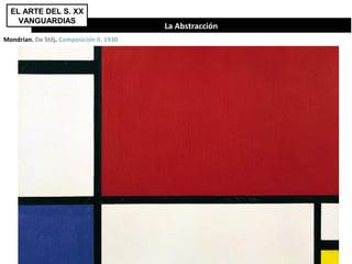 La Abstracción
EL ARTE DEL S. XX
VANGUARDIAS
Mondrian. De Stilj. Composición II. 1930
 