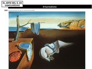 Dalí. La persistencia de la memoria.1934
El Surrealismo
EL ARTE DEL S. XX
VANGUARDIAS
 