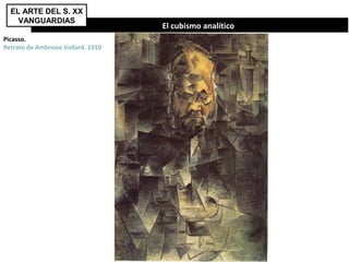El cubismo analítico
Picasso.
Retrato de Ambroise Vollard. 1910
EL ARTE DEL S. XX
VANGUARDIAS
 