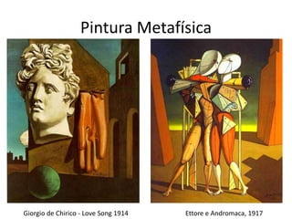 Pintura Metafísica




Giorgio de Chirico - Love Song 1914   Ettore e Andromaca, 1917
 