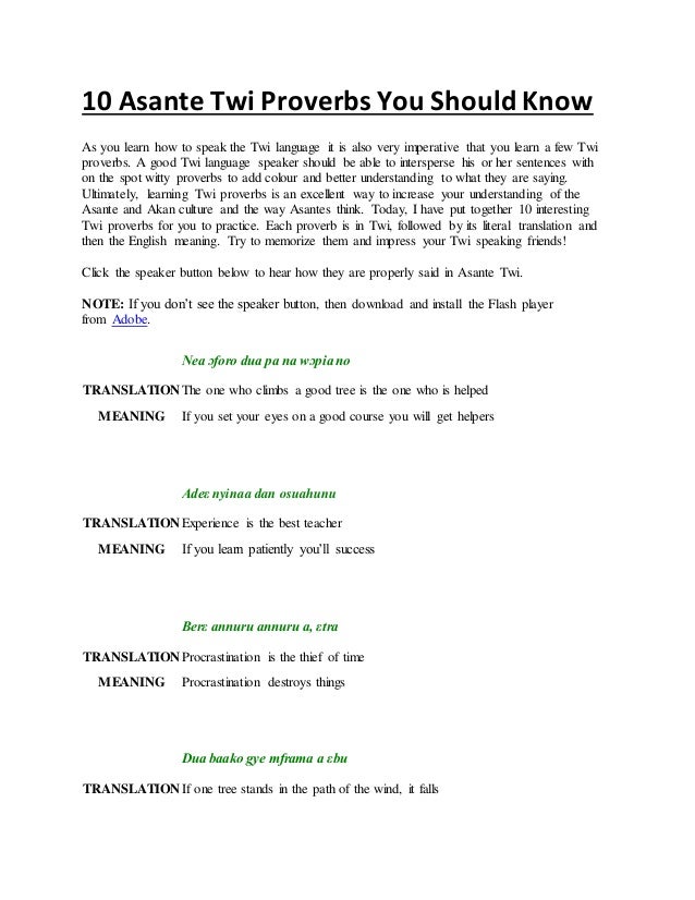 10 asante twi proverbs you should know