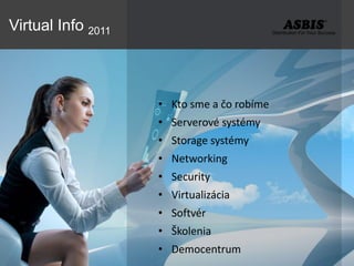 Virtual Info 2011



                    • Kto sme a čo robíme
                    • Serverové systémy
                    • Storage systémy
                    • Networking
                    • Security
                    • Virtualizácia
                    • Softvér
                    • Školenia
                    • Democentrum
 