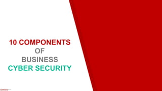 10 COMPONENTS
OF
BUSINESS
CYBER SECURITY
 