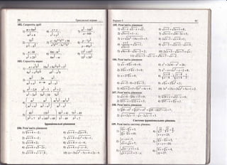 г'
1ренувальн1 в!!рави
^ а-4Б -. 4гп-пц
5) ! !: б)---;-:
а1 + 2Б5 4пэ44 _ по
103. (прост|ть вираз:
104, Розв'яж1ть р!вняння;
115{]} =-2'
2) {уд=-2'
31 !х+а =э;
цБ+4=15-2':
5) т/л+4 =4_х--4:
22
-. аз _|6Бз
' а_64Б
1
-. о -7 лт9
8) _:--:_:, ,
р_49р',
!1
- 154 +45]
9) : т'
10т + з0т
[ррац!ональн! р!вняння
в) '/;+/ =-х'4.;
"2
_5-т+ 4 =2х*6.
Бар!ант 3 91
105. Розв'яхс|ть р|в:шння:
1) /т; !2_ у = |1;
2) /Бт = |_х;
з1 х+х!эх2 _14х+[3 =5;
4) +! =!тх+1'
т/3х + 1
5) /4т+в _^!1''1=2'
6) .,Б7 +.,/Б+: = в ;
7) т/3.т+1+{16-3.т=5;
ы 2}х*1_'['*+=1'
, 1;1="|тх+|-'["+ц;
1ц 2^Б+3 _,1ц''1 =^|_х;
6)
!)
8)
,)!'ч-.р=''
[{/":'''т/"т = 10;
3){
|
(_
! |х - |у _5
' 4)
]{.у ''| х
_
2'
|х+у=25'
5) {{' -|; =,'
'|"-у=-35:
(эг- .'_
6) ]'{,+(/.}'=4,'('у=2т"
 