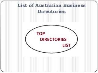 List of Australian Business
Directories
 
