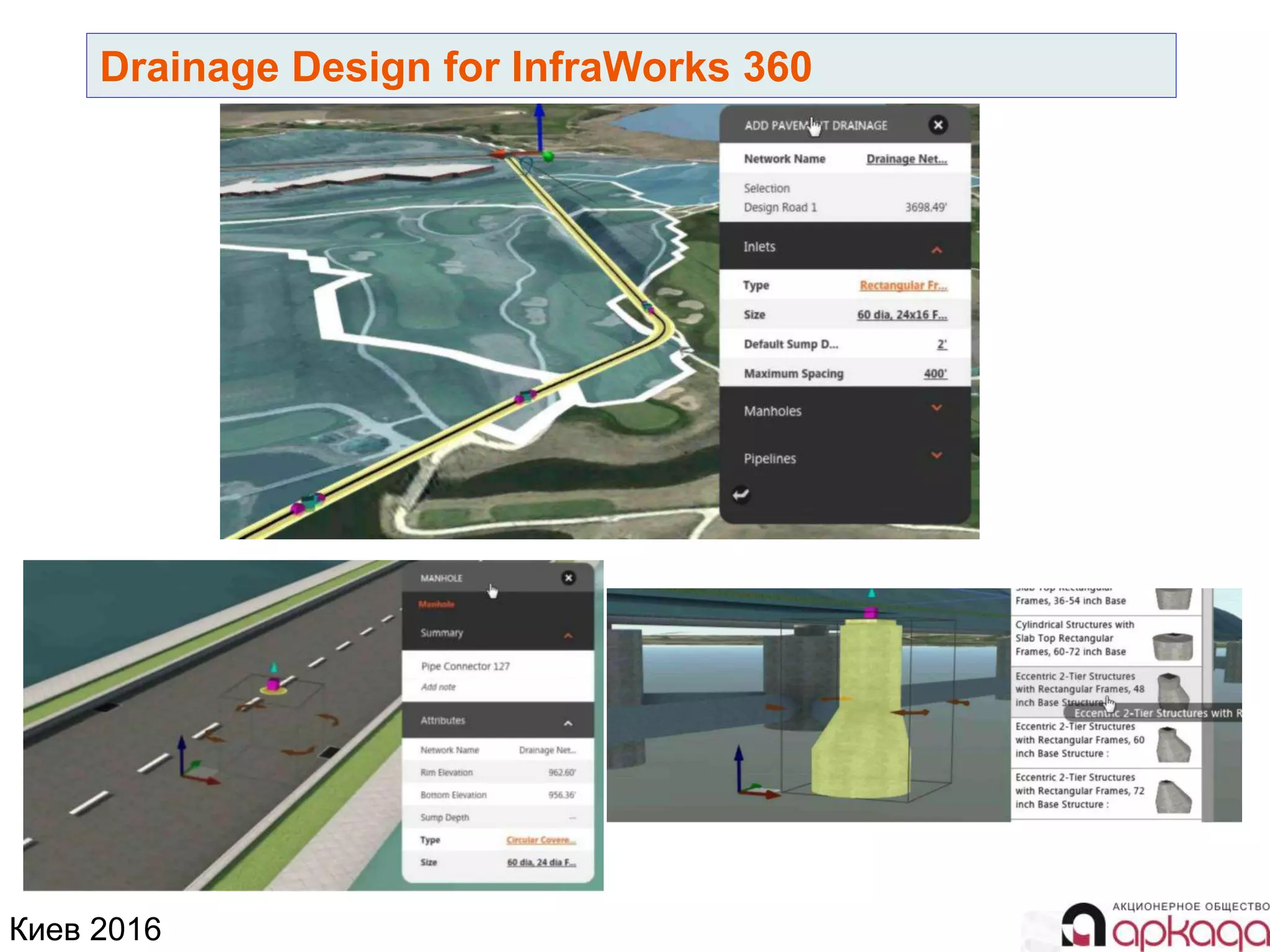 Киев 2016
Drainage Design for InfraWorks 360
 