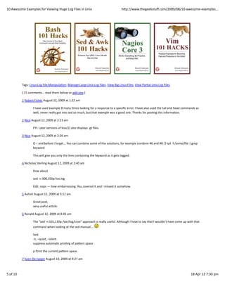 10 awesome examples for viewing huge log files in unix | PDF