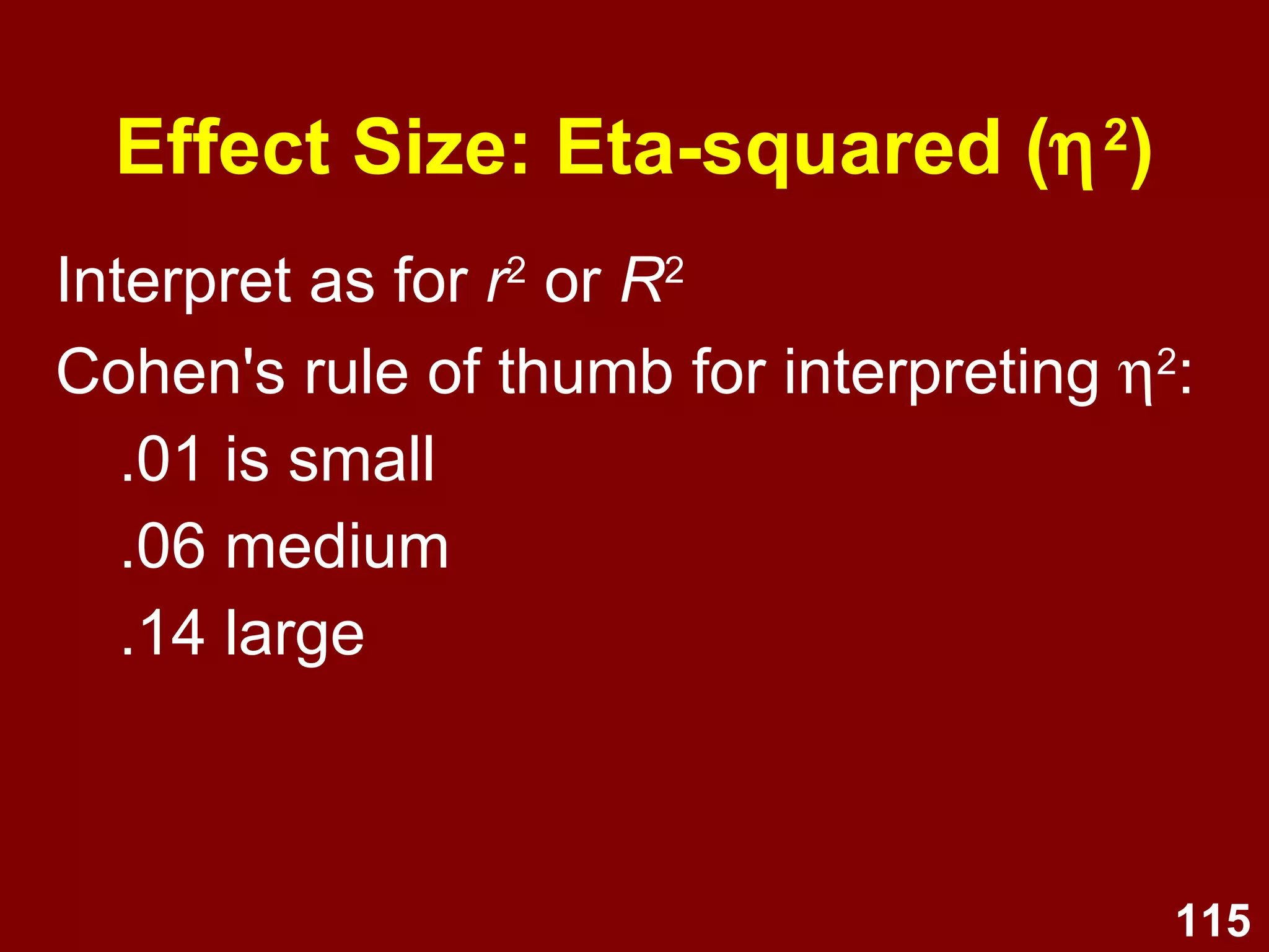 1 interval/ratio  DV e.g., Does Educational Satisfaction vary according to Age (2) and Gender (2)? 2 x 2 Factorial ANOVA 