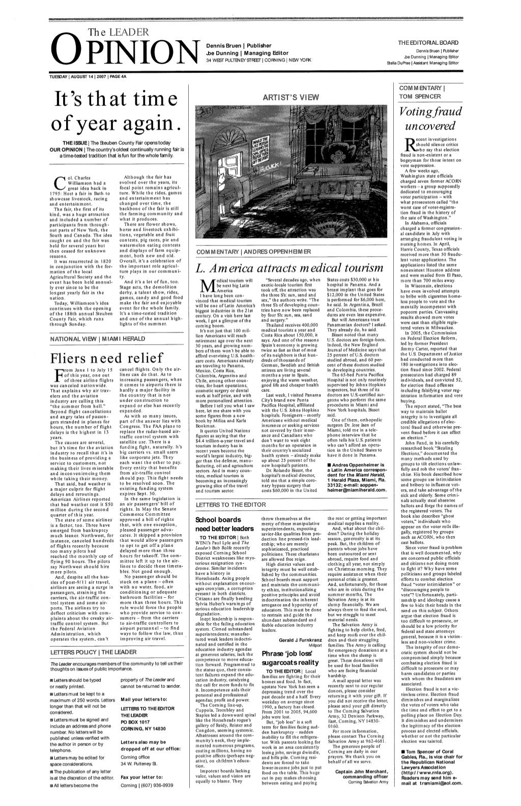 The Leader (Corning NY) letterstotheeditor leader By Gerald J. Fur…