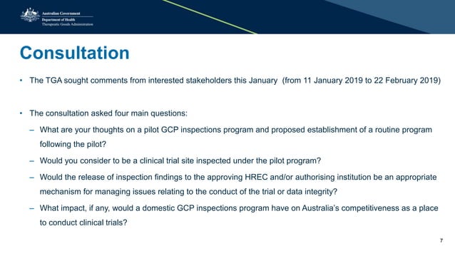 Good Clinical Practice Inspections - Consultation to introduce a pilot ...