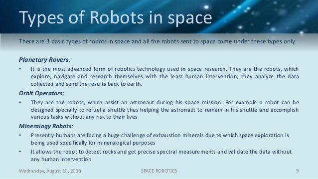 Space Robotics robot block diagram 