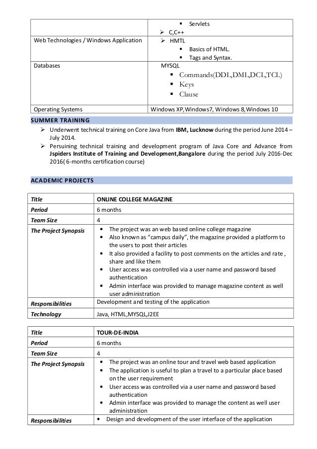 resume course