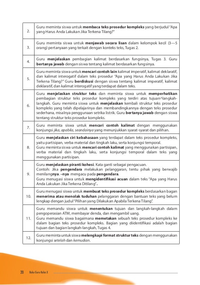 Contoh kata teknis dalam teks prosedur