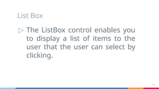Module 2 is focused on Basic Controls in C# | PPTX