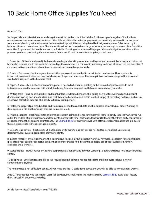 10 basic home office supplies you need