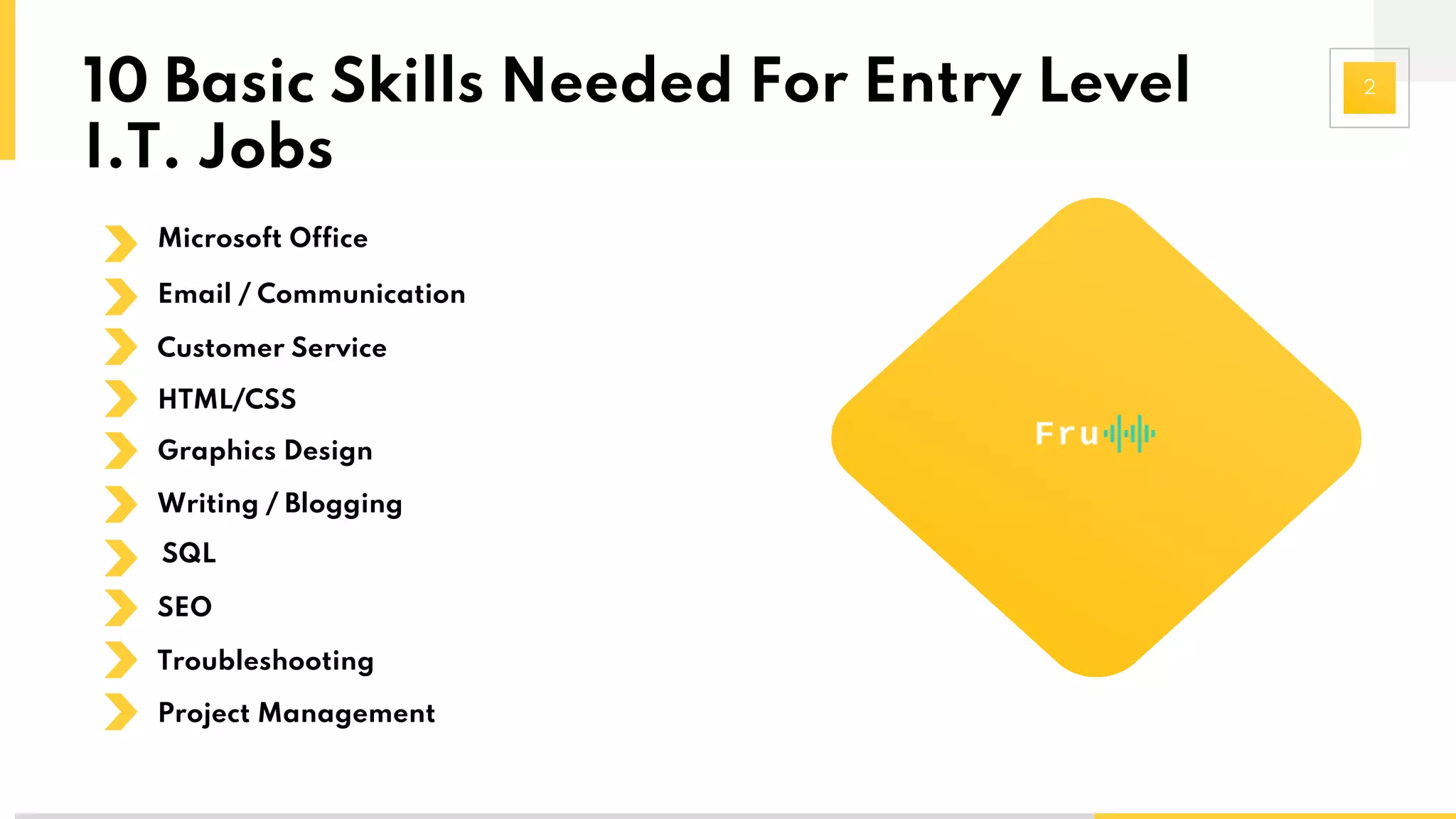 10 Basic Skills Needed For Entry Level I.T. Jobs | PPTX