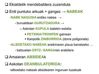  Ekialdetik mendebaldera zuzenduta

 Erdi puntuko arkuak + gangez → NABEAK
•NABE NAGUSIA erdiko nabea →
- burualdean GURUTZADURA →
o Askotan KUPULA batekin estalia:
 PETXINA/TRONPEN gainean
 Kanpotik ZINBORRIOA (dorre poligonala)
•ALBOETAKO NABEAK eraikinaren pisua banatzeko …
- batzuetan ERTZ- GANGAren erabilera

 Amaieran ABSIDEAk
 Askotan DEANBULATORIOA:
•alboetako nabeak absidearen inguruan luzatuak

 