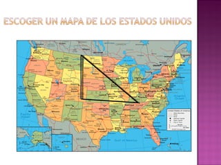  Luego de tener el mapa de los Estados Unidos
procedemos a:
 Utilizando las coordenadas, encontramos
3 ciudades.
 Señal...