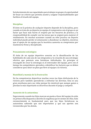 10 beneficios de los deportes en equipo | PDF