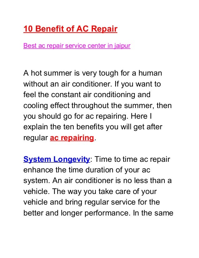 10 benefit of ac repair