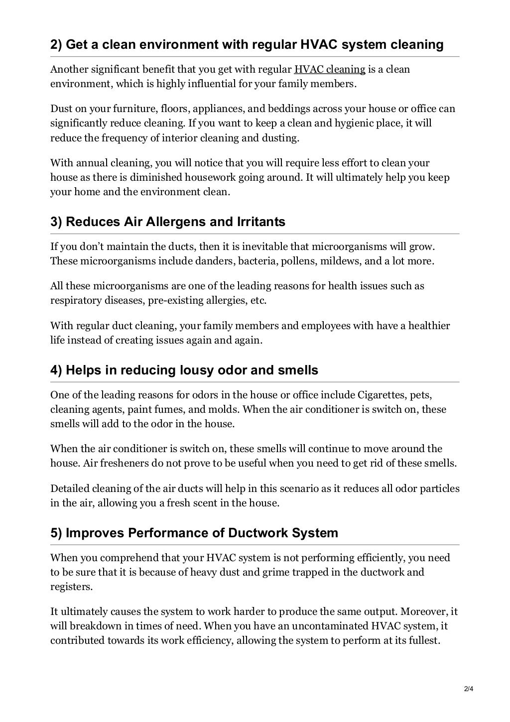 10 benefits of hvac system cleaning services