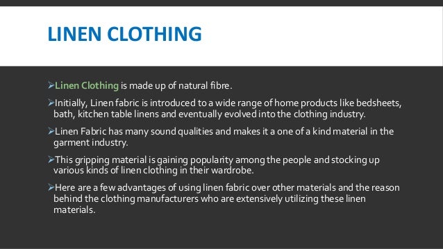 advantages of linen