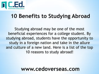10 Benefits To Studying Abroad