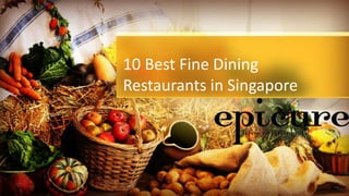 10 Best Fine Dining
Restaurants in Singapore
 