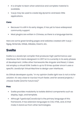 10 Best Front-end Frameworks for Web Development | PDF