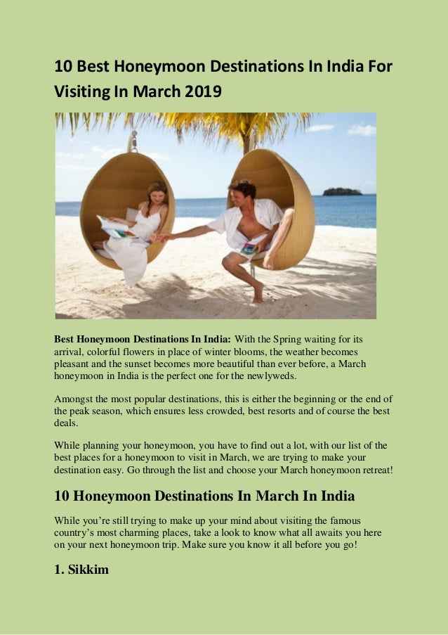 10 Best Honeymoon Destinations In India For Visiting In March 2019 10 Best Honeymoon Destinations In India For Visiting In March 2019