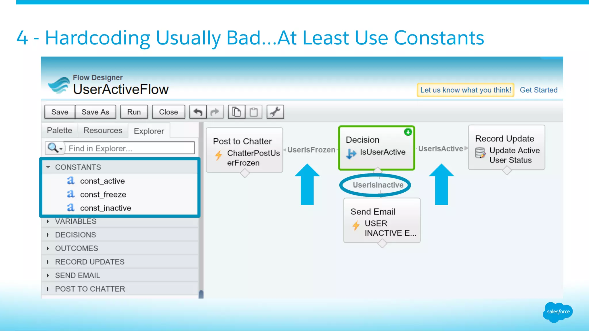 4 - Hardcoding Usually Bad…At Least Use Constants
 