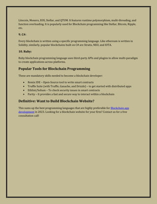 10 Best Programming Languages for Blockchain in 2023.pdf image.