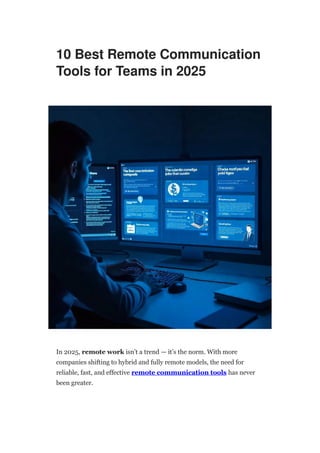 10 Best Remote Communication Tools for Teams | DOCX