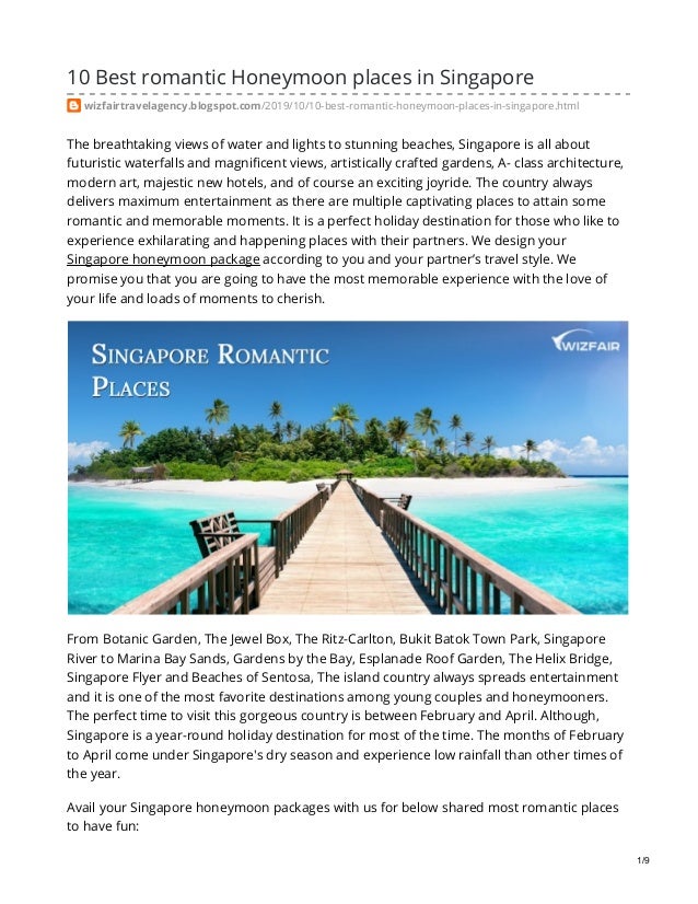 10 best romantic honeymoon places in singapore