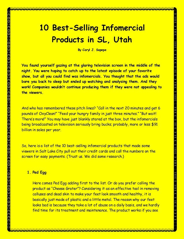 10 best selling infomercial