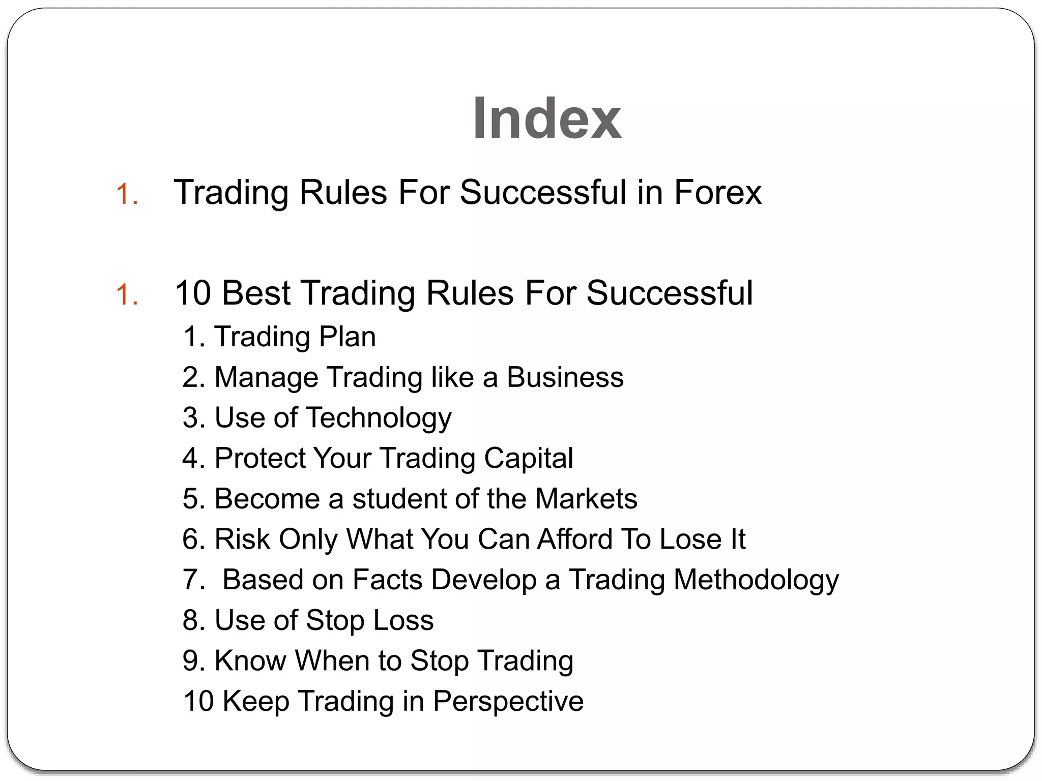 10 Best Trading Rules For Successful Trading | PPTX